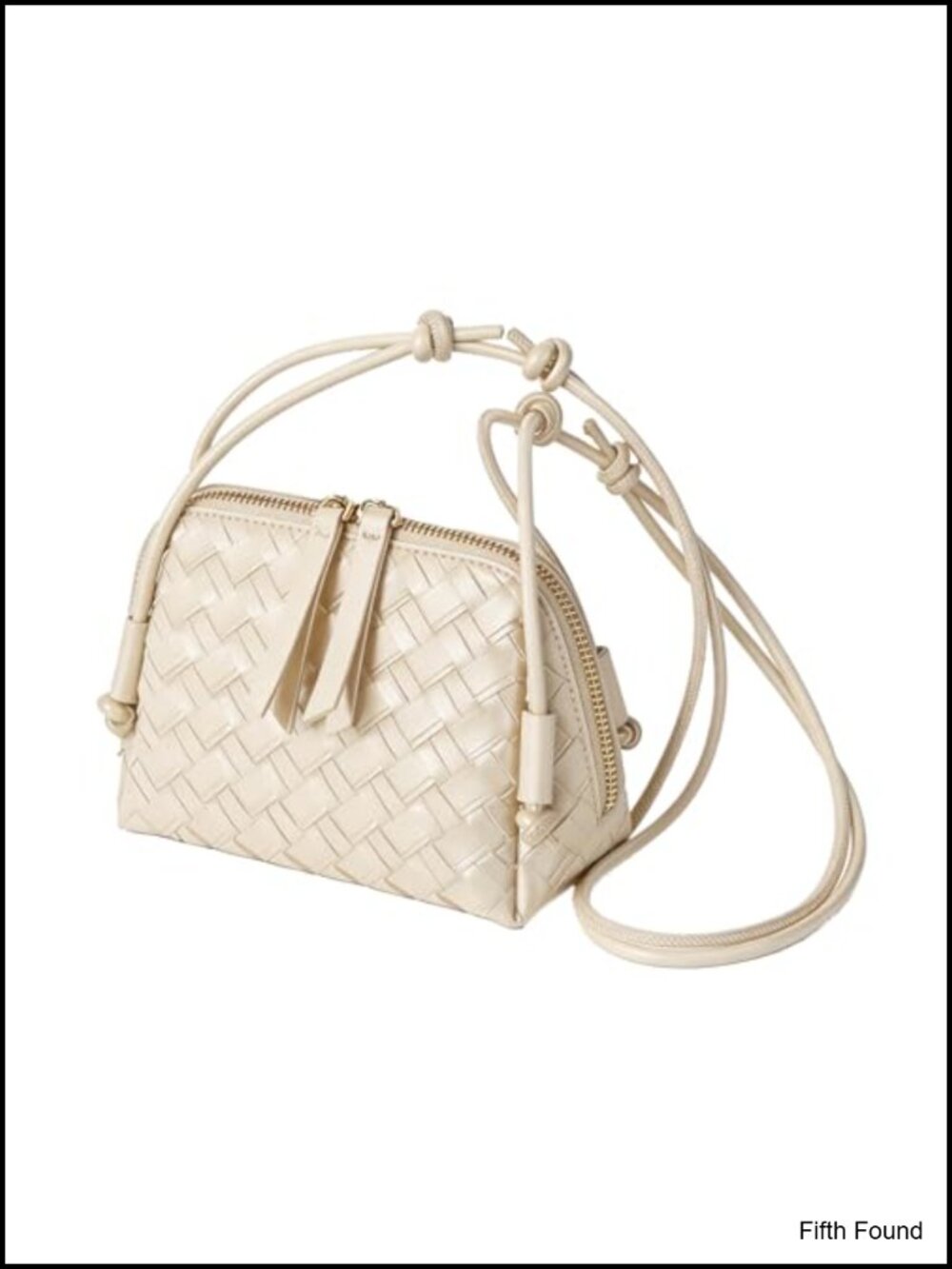 Woven PU Leather Crossbody Bag Mini Satchel Adjustable Strap